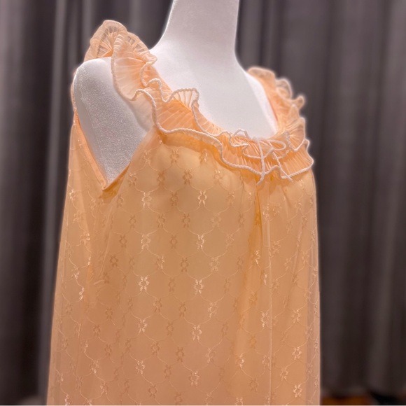 Vintage chiffon and nylon full length nightie nightgown lingerie - Picture 3 of 8